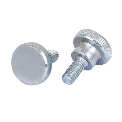 Harfington 5 Pcs M5x10mm Carbon Steel Step Hand Screw Flat Knurled Head Thumb Screws Bolts