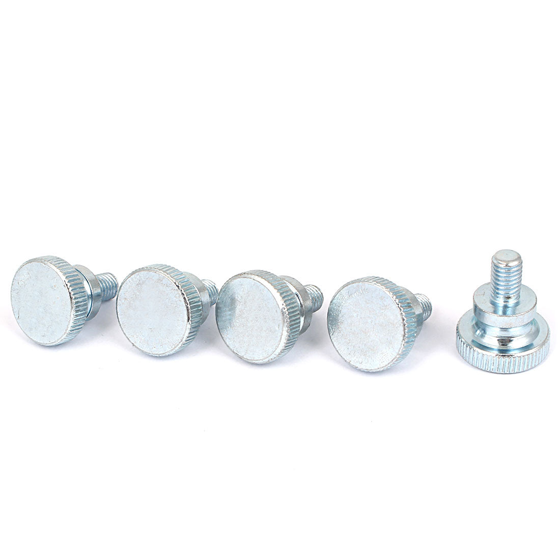 Harfington 5 Pcs M8x12mm Zinc Plated Round Flat Knurled Head Thumb Screws Machine Bolts