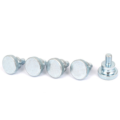Harfington 5 Pcs M8x12mm Zinc Plated Round Flat Knurled Head Thumb Screws Machine Bolts