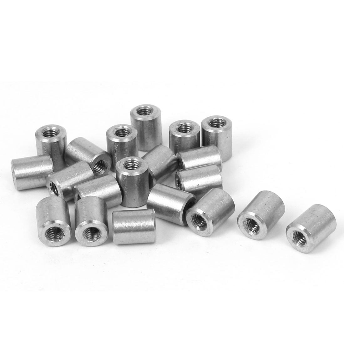 Harfington M4x10mmx8mm Threaded Rod Tube Adapter Round Coupling Connector Nuts 20pcs