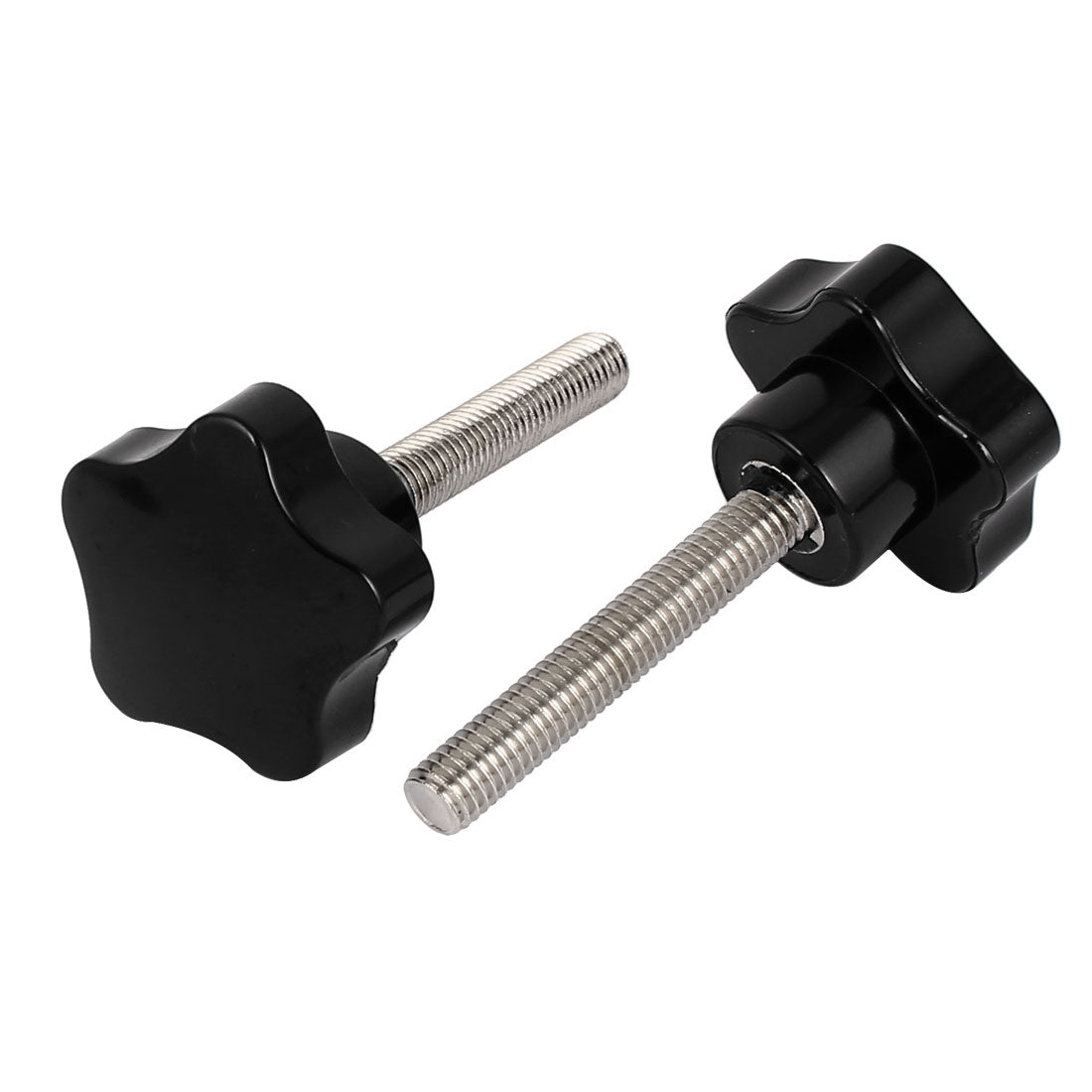 Harfington M8 x 50mm Male Thread 38mm Star Head Dia Screw On Type Clamping Knob 5pcs