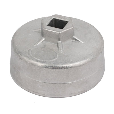 Harfington 13mm Square 14 Flutes 74mm Cap Type Oil Filter Socket Wrench Cup Silver Tone