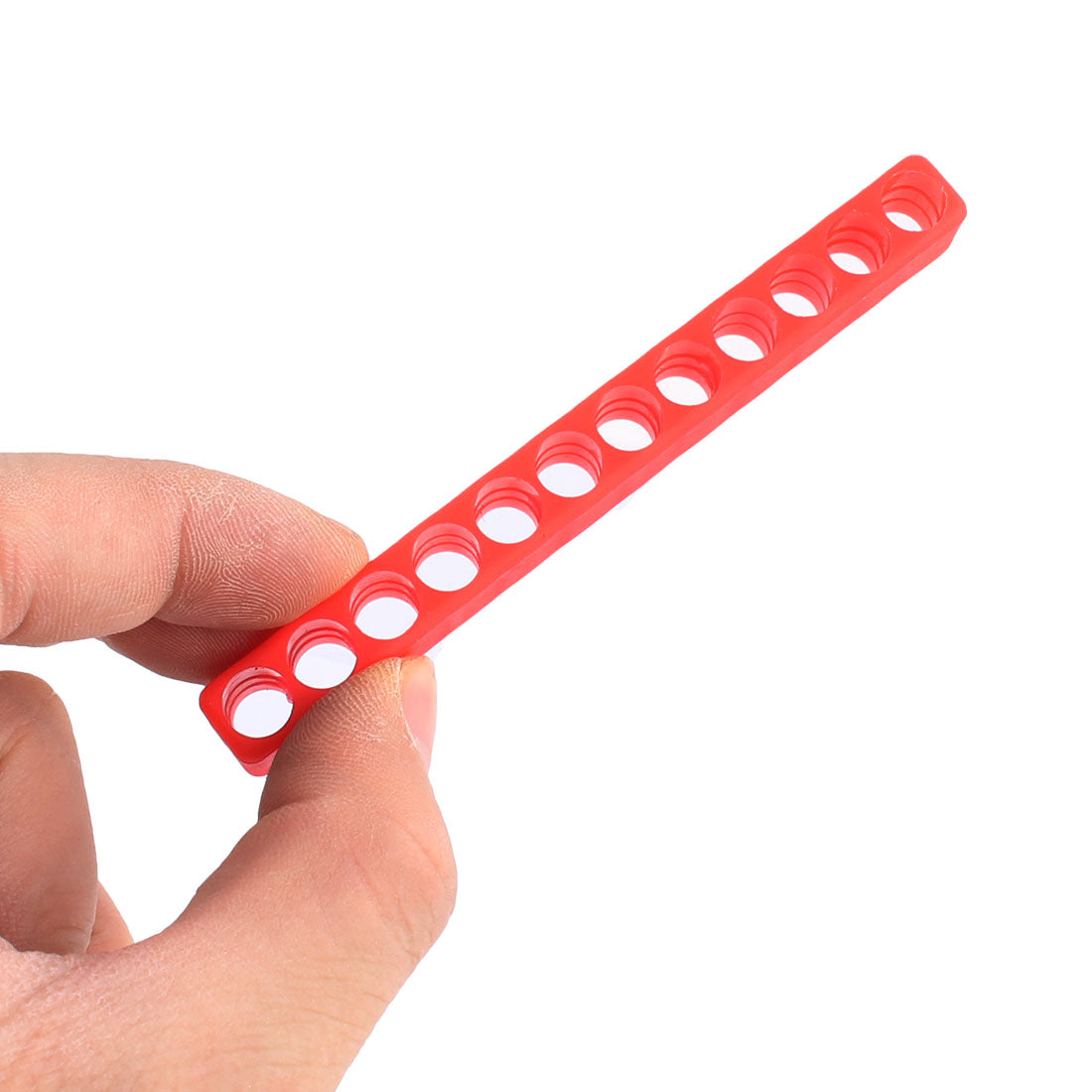 Harfington Household Plastic 12 Holes Screwdriver Bit Holder Red 4 Pcs