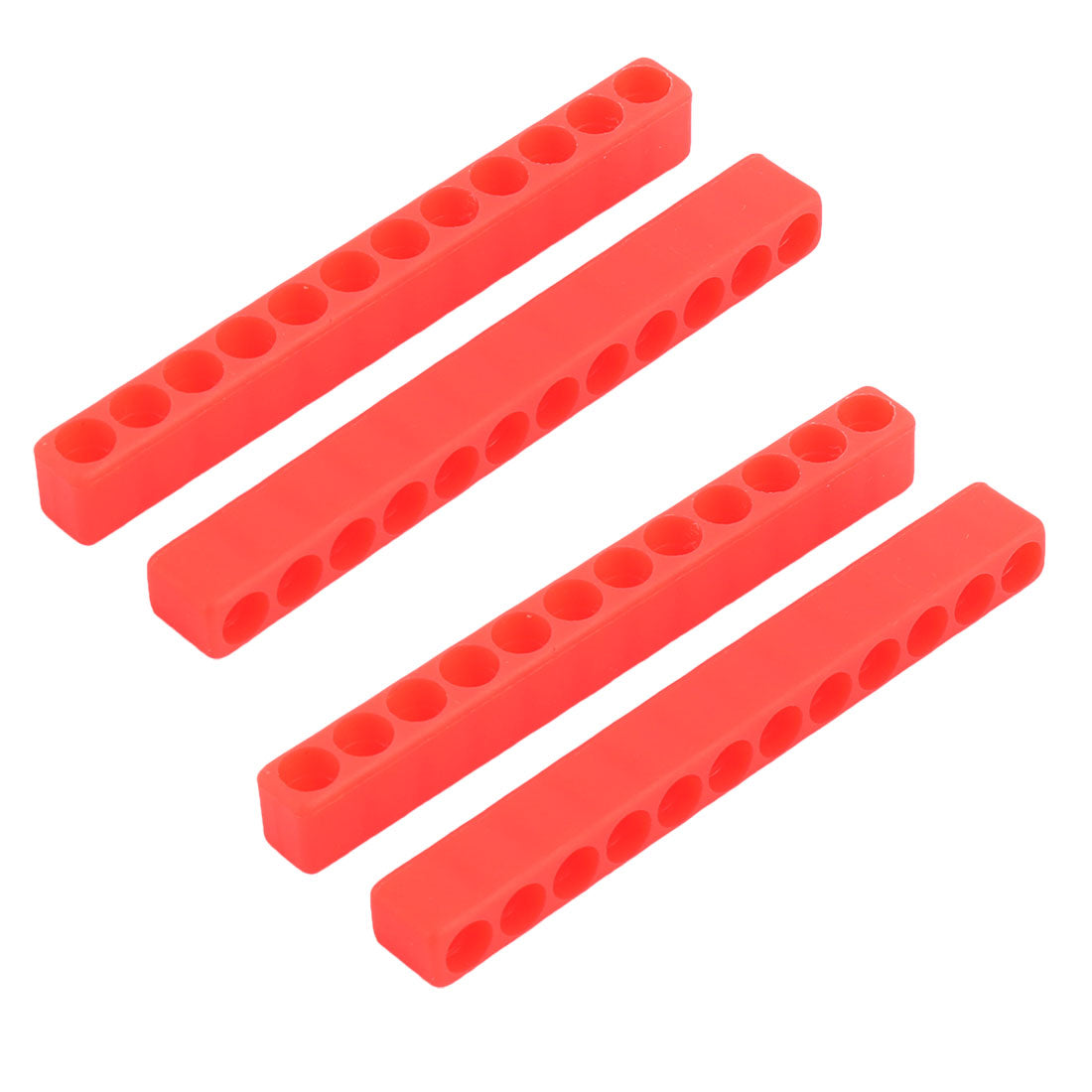 Harfington Household Plastic 12 Holes Screwdriver Bit Holder Red 4 Pcs