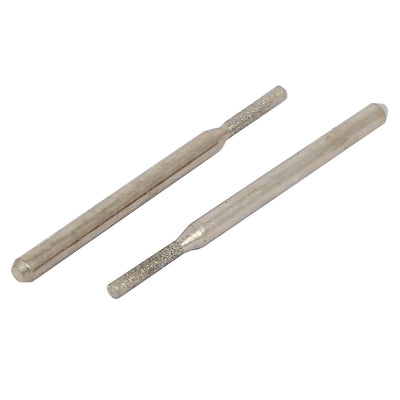 Harfington 2mm Dia Cylinder Head 3mm Shank Diamond Mounted Point Grinding Bit Set 30 in 1