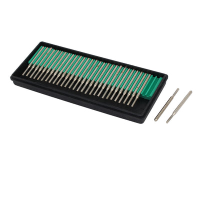 Harfington 2mm Dia Cylinder Head 3mm Shank Diamond Mounted Point Grinding Bit Set 30 in 1