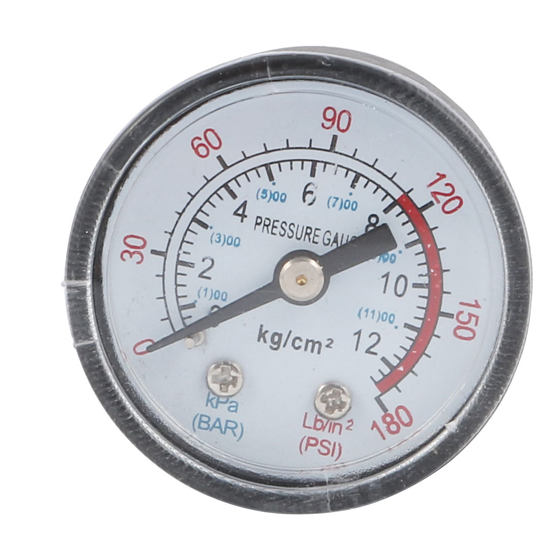 Harfington 0-180psi 0-12 kg/cm2 9.5mm 1/8BSP Thread Dia Round Shaped Dial Air Pressure Gauge 2 Pcs