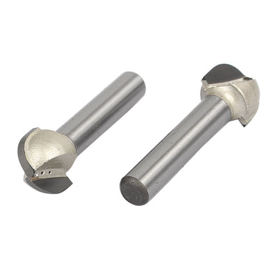 Harfington 1/4-inch Shank 1/2-inch Cutting Dia 2 Flutes Core Box Router Bits Woodwoking Tools 2pcs