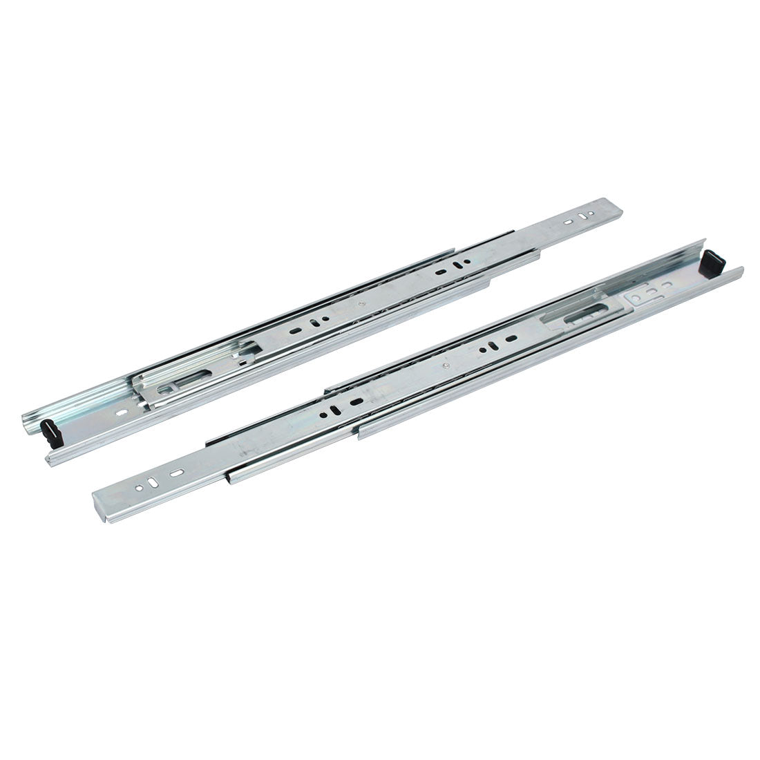 Harfington 14" 3 Fold Side Mount Full Extension Ball Bearing Drawer Slides Silver Tone 2pcs