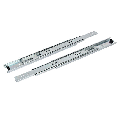 Harfington 14" 3 Fold Side Mount Full Extension Ball Bearing Drawer Slides Silver Tone 2pcs