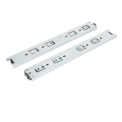 Harfington 14" 3 Fold Side Mount Full Extension Ball Bearing Drawer Slides Silver Tone 2pcs