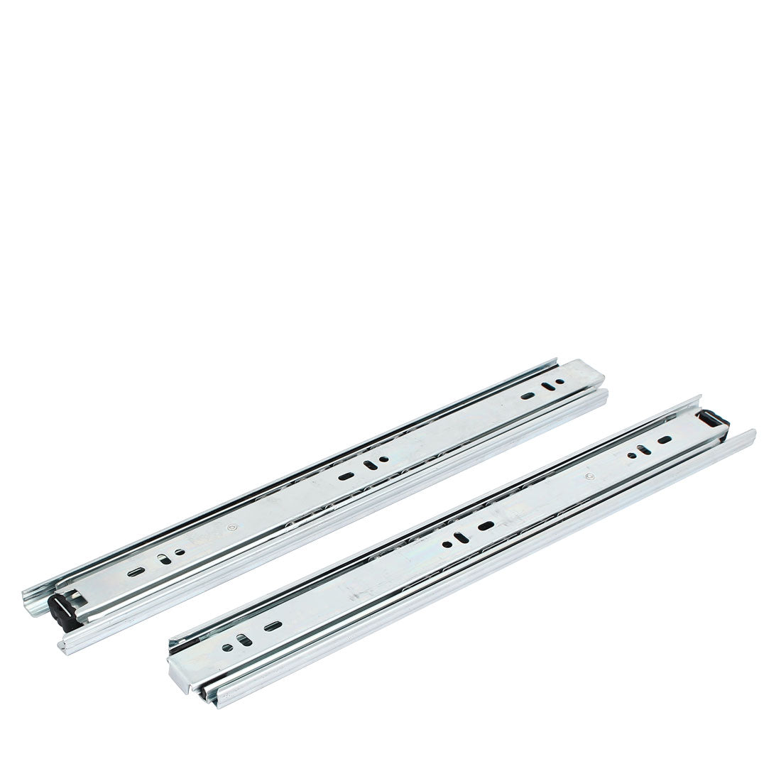 Harfington 14" 3 Fold Side Mount Full Extension Ball Bearing Drawer Slides Silver Tone 2pcs