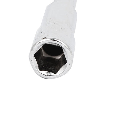 Harfington 8mm 5/16-inch Socket Metal L Shaped Double Ended Hex Spanner Wrench Silver Tone