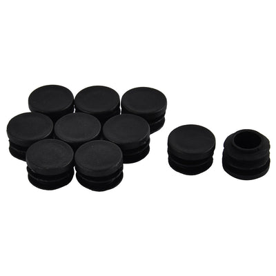 uxcell Uxcell Furniture Table Chair Plastic Round Tube Pipe Insert Cap Cover Protector Black 19mm Dia 10pcs