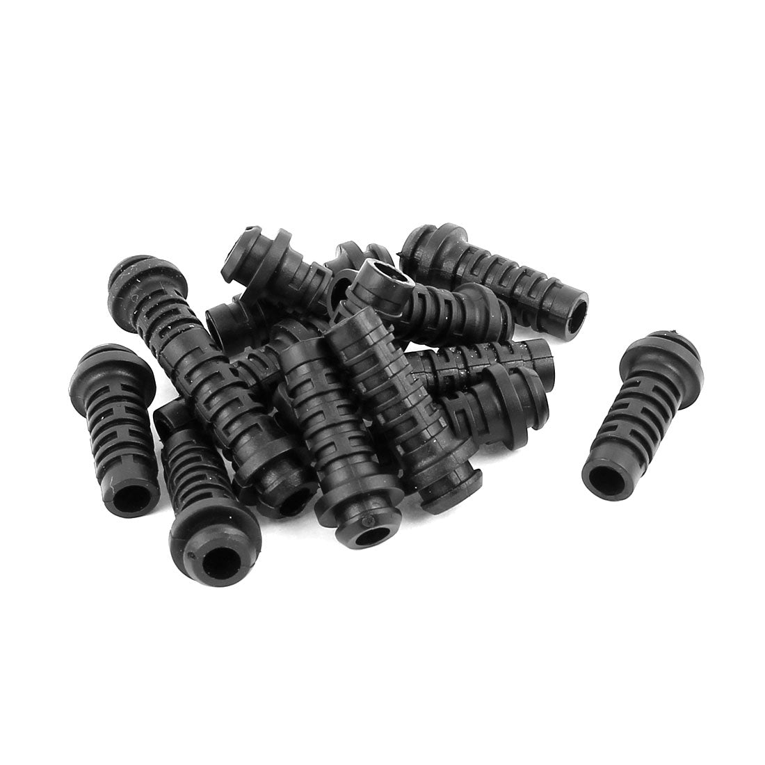 Harfington 15 Pcs Rubber Strain Relief Cord Boot Guard Wire Cable Sleeve Hose 27mm Long