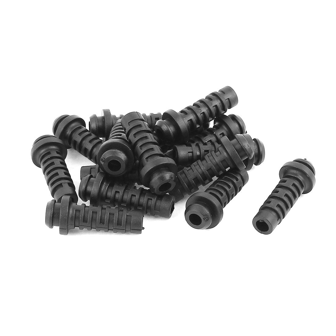 Harfington 15 Pcs Rubber Strain Relief Cord Boot Protector Wire Cable Sleeve Hose 27mm Long
