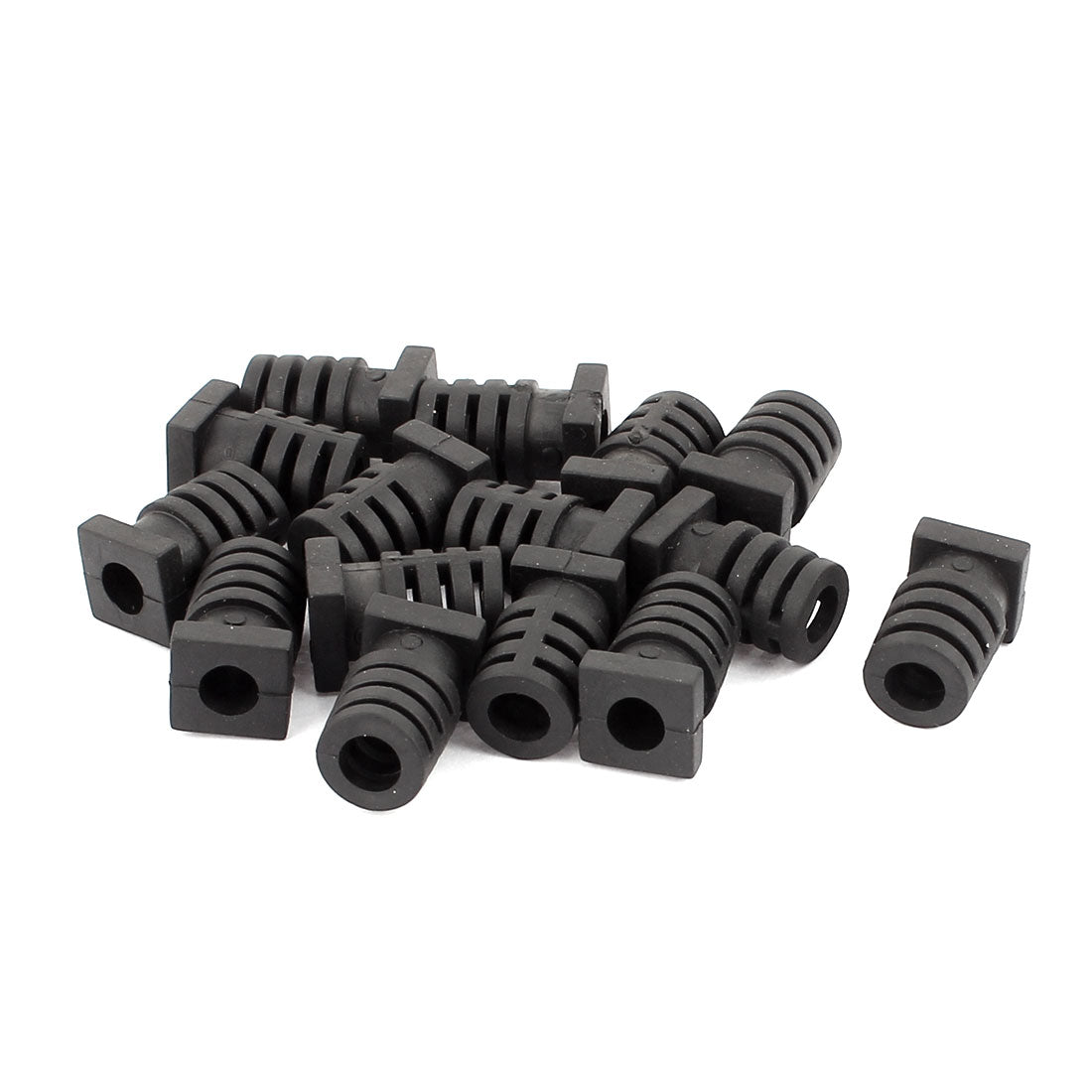 Harfington 15 Pcs Rubber Strain Relief Cord Boot Guard Wire Cable Sleeve Hose 20mm x 6mm