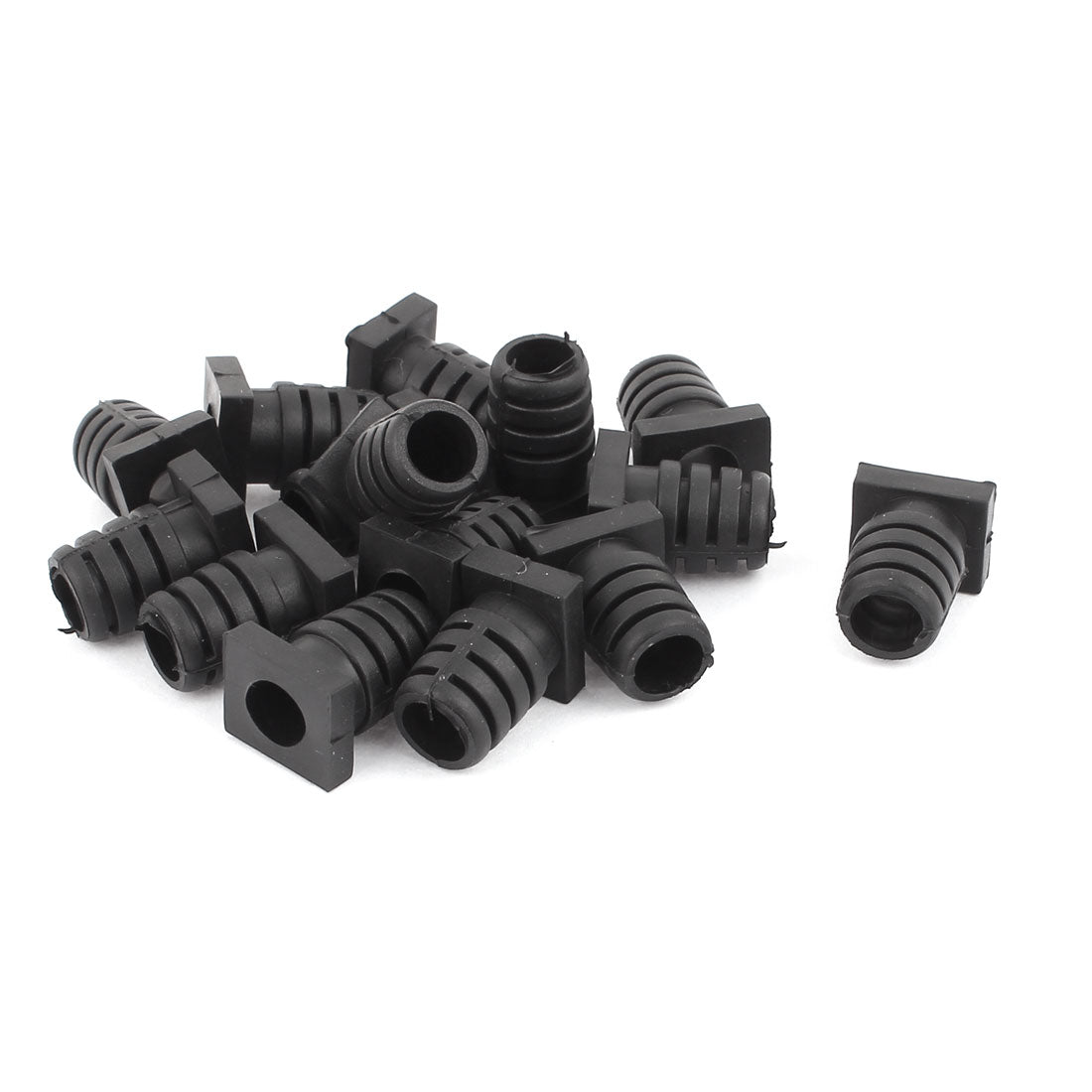 Harfington 15 Pcs Rubber Strain Relief Cord Boot Guard Wire Cable Sleeve Hose 19mm x 7mm