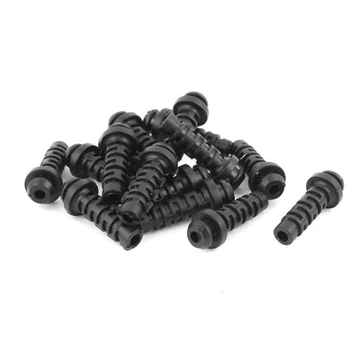 Harfington 15 Pcs Rubber Strain Relief Cord Boot Protector Wire Cable Sleeve Hose 25mm Long