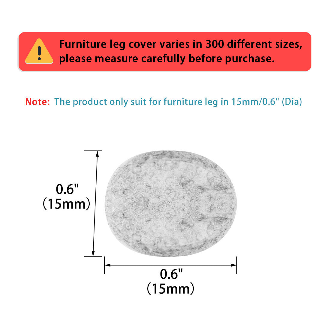 uxcell Uxcell Household Self Adhesive Surface Protection Furniture Felt Pads Mats Gray 15mm Dia 200pcs