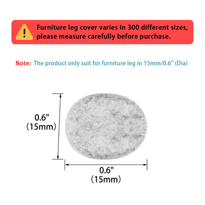 Harfington Uxcell Household Self Adhesive Surface Protection Furniture Felt Pads Mats Gray 15mm Dia 200pcs