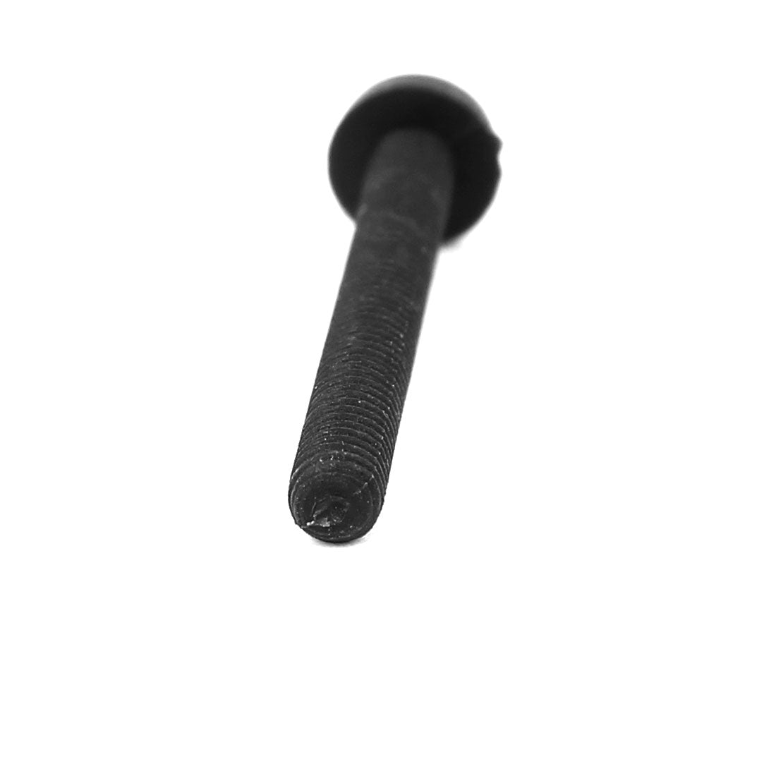 Harfington M3x25mm Phillips Round Head Nylon Machine Screw Bolt Fastener Black 100pcs