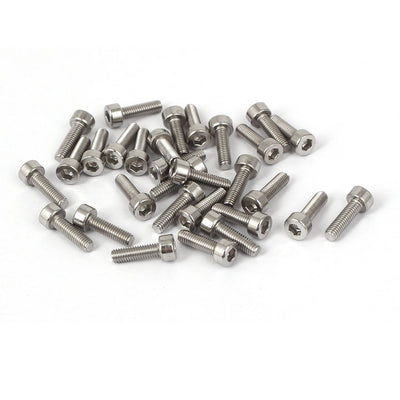Harfington 30 Pcs M3x10mm 316 Stainless Steel Hex Socket Head Cap Screws Bolts Fasteners