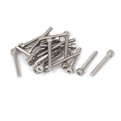 Harfington 20 Pcs M3x25mm 316 Stainless Steel Hex Socket Head Cap Screws Bolts 28mm Long