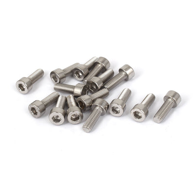 Harfington 15 Pcs M5x14mm 316 Stainless Steel Metric Fully Thread Hex Socket Cap Screws