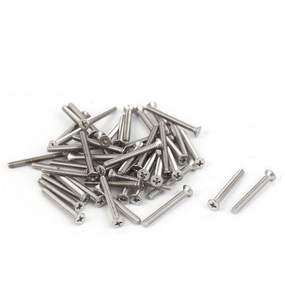 Harfington 50 Pcs M1.6x14mm 316 Stainless Steel Flat Head Phillips Machine Screws Fasteners