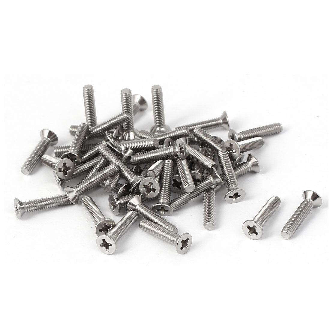 Harfington 50 Pcs M2.5x12mm 316 Stainless Steel Flat Head Phillips Machine Screws Fasteners