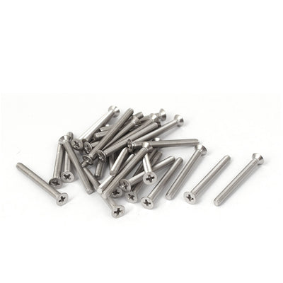 Harfington 30 Pcs M3x30mm 316 Stainless Steel Countersunk Phillips Machine Screws Bolts