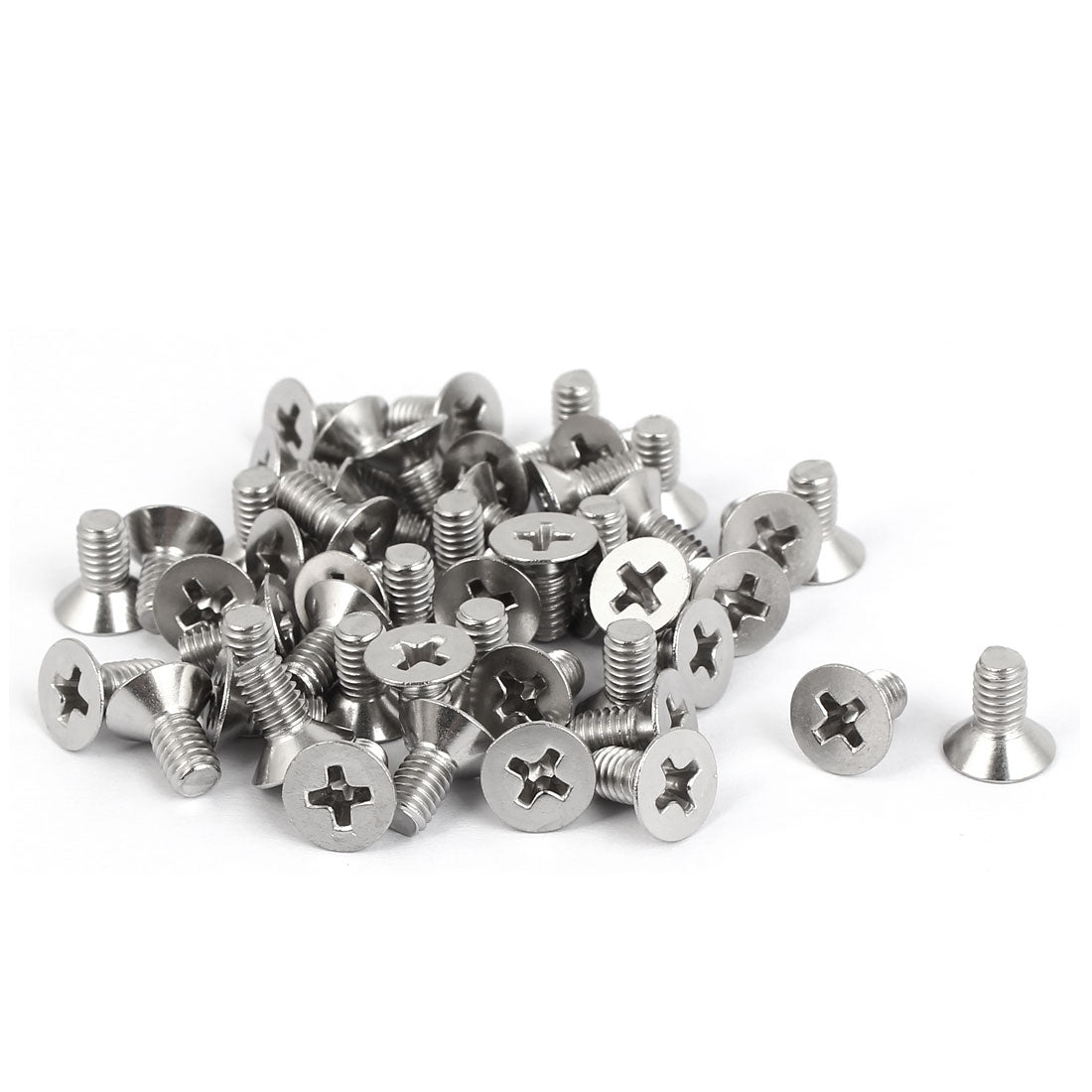 Harfington 50 Pcs M4x8mm 316 Stainless Steel Flat Head Phillips Machine Screws Fasteners