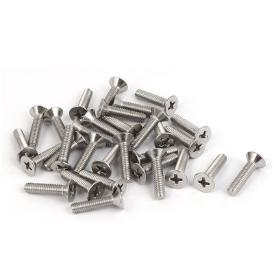 Harfington 30 Pcs M4x18mm 316 Stainless Steel Countersunk Phillips Machine Screws Fasteners