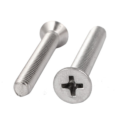 Harfington 15 Pcs M5x35mm 316 Stainless Steel Metric Phillips Machine Screws Silver Tone