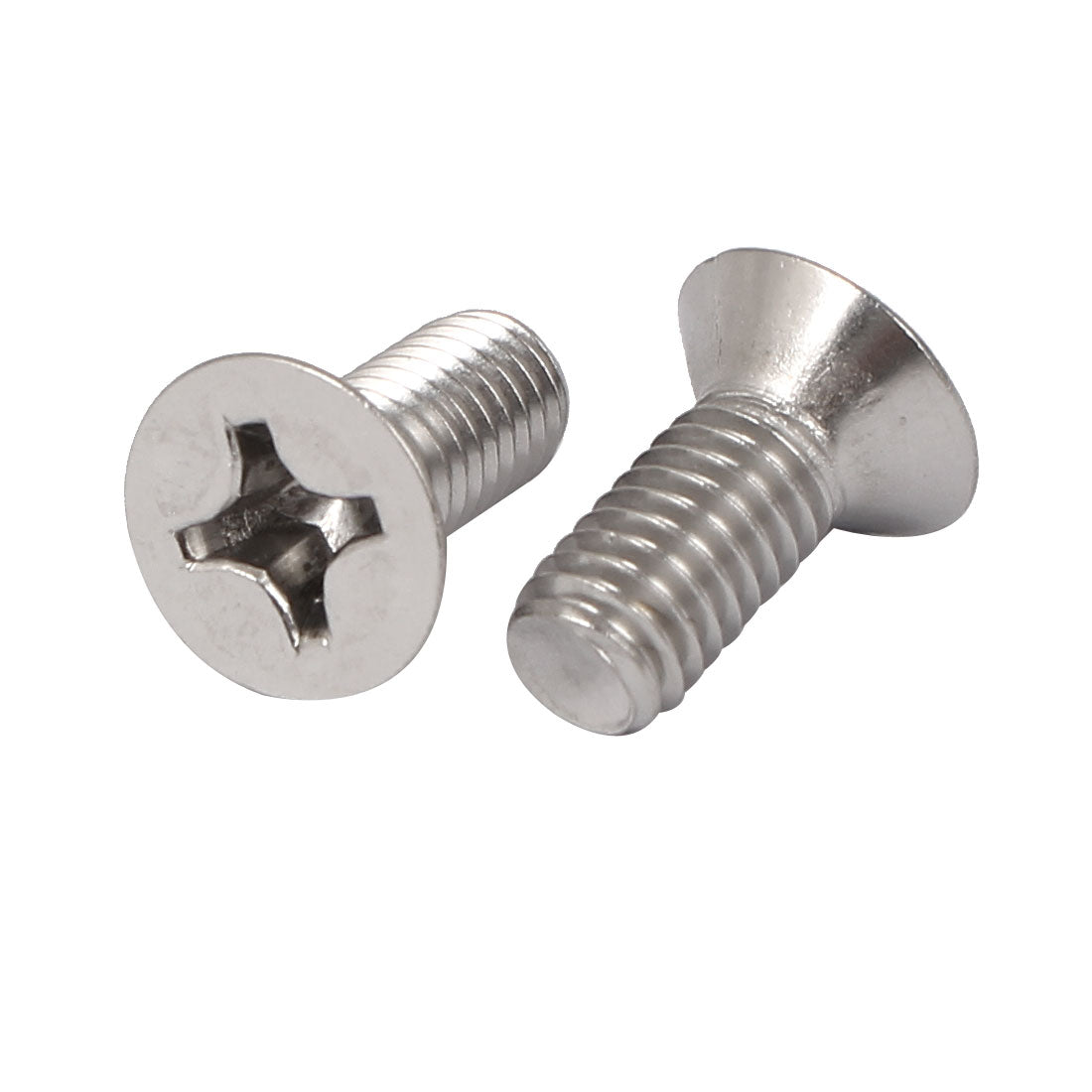 Harfington 15 Pcs M6x14mm 316 Stainless Steel Phillips Machine Screws Bolts Silver Tone