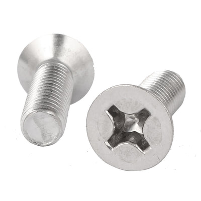 Harfington 10 Pcs M6x20mm 316 Stainless Steel Countersunk Phillips Machine Screws Bolts