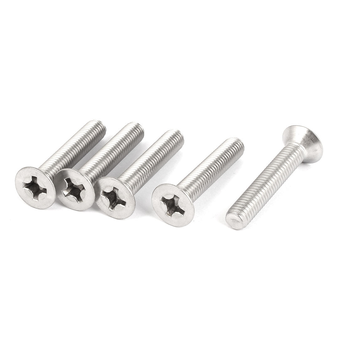 Harfington 5 Pcs M8x45mm 316 Stainless Steel Phillips Machine Screws Fasteners Silver Tone