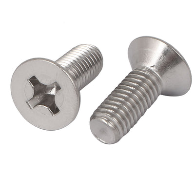 Harfington 5 Pcs M8x22mm 316 Stainless Steel Flat Head Phillips Machine Screws 1.25mm Pitch