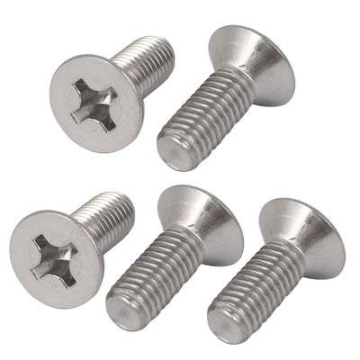 Harfington 5 Pcs M8x22mm 316 Stainless Steel Flat Head Phillips Machine Screws 1.25mm Pitch
