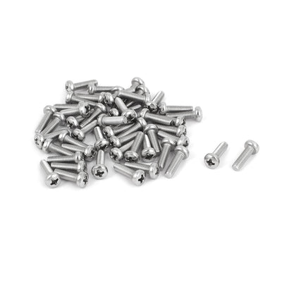 Harfington 50 Pcs M3x10mm 316 Stainless Steel Phillips Pan Head Machine Screws Fasteners