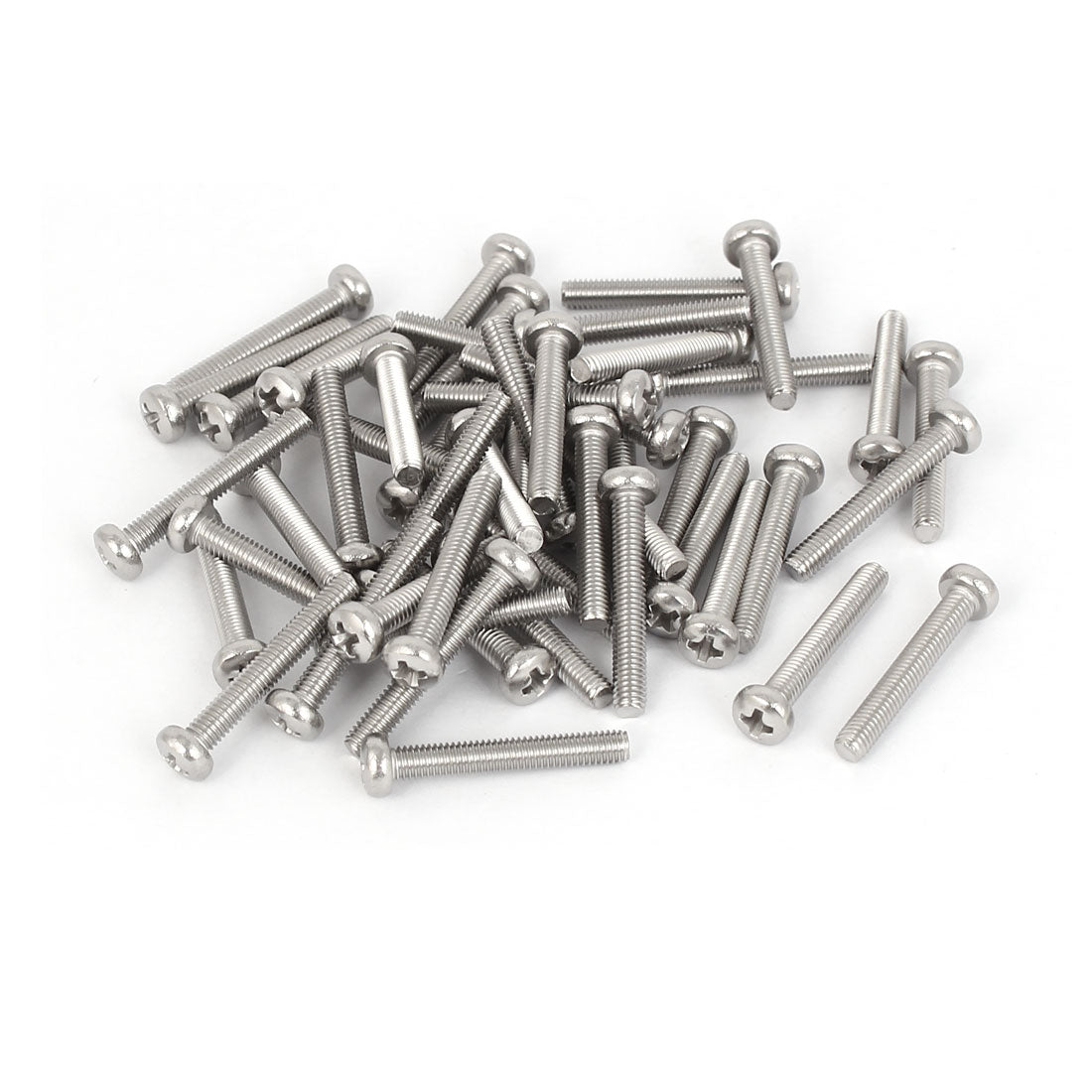Harfington 50 Pcs M3x20mm 316 Stainless Steel Phillips Pan Head Machine Screws Silver Tone