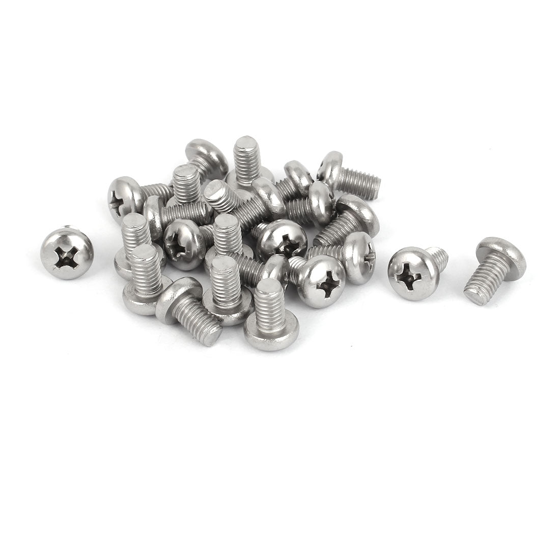 Harfington 25 Pcs M5x8mm 316 Stainless Steel Phillips Pan Head Machine Screws Bolts
