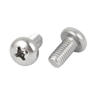 Harfington 25 Pcs M5x10mm 316 Stainless Steel Phillips Pan Head Machine Screws Silver Tone