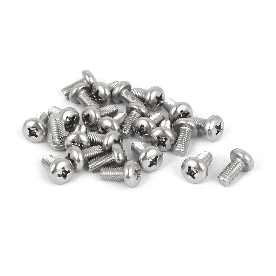 Harfington 25 Pcs M5x10mm 316 Stainless Steel Phillips Pan Head Machine Screws Silver Tone