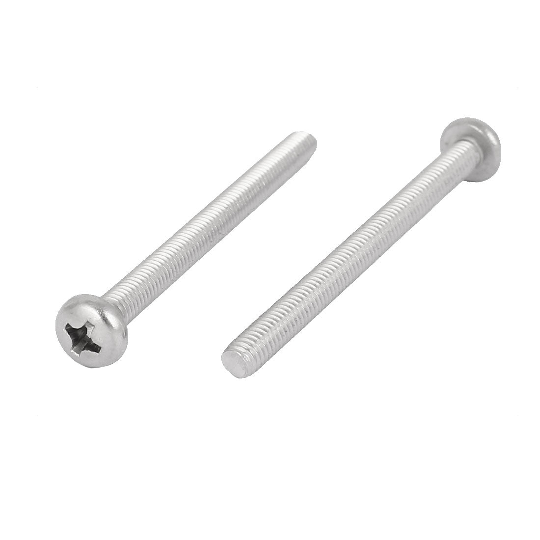 Harfington 10 Pcs M5x65mm 316 Stainless Steel Phillips Pan Head Machine Screws Silver Tone