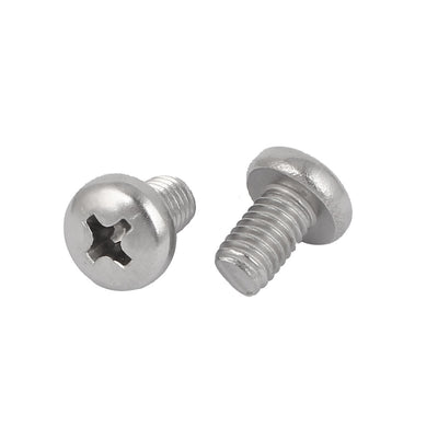 Harfington 50 Pcs M2.5x4mm 316 Stainless Steel Phillips Pan Head Machine Screws Silver Tone