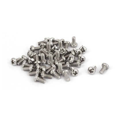 Harfington 50 Pcs M2.5x5mm 316 Stainless Steel Phillips Pan Head Machine Screws Fasteners