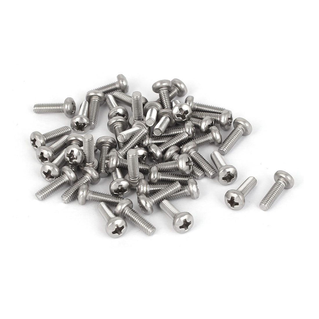Harfington 50 Pcs M2.5x8mm 316 Stainless Steel Phillips Pan Head Machine Screws Fasteners