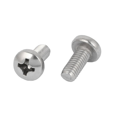 Harfington 15 Pcs M6x14mm 316 Stainless Steel Metric Phillips Pan Head Machine Screws Bolts